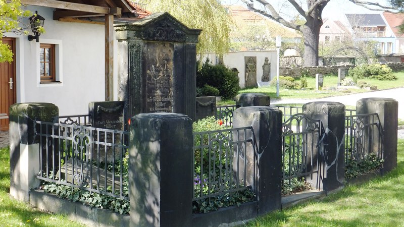 Familienforschung Richter-Müller: Familiengrabanalge der Familie Ernst Hermann Müller aus Kamenz in der Oberlausitz.