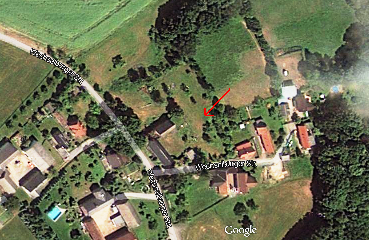 Hof des Gottfried Michael und seines Sohnes Christlieb in Hartha bei Wechselburg. Quelle: google Earth.